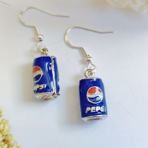 Pepsi Can Earrings With 925 Sterling Hooks